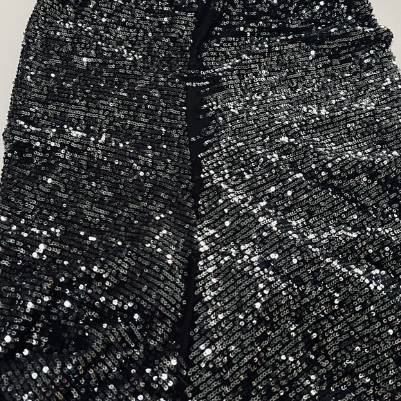 Free People Sequin Long Sleeves Minidress Graphite - Picture 5 of 5